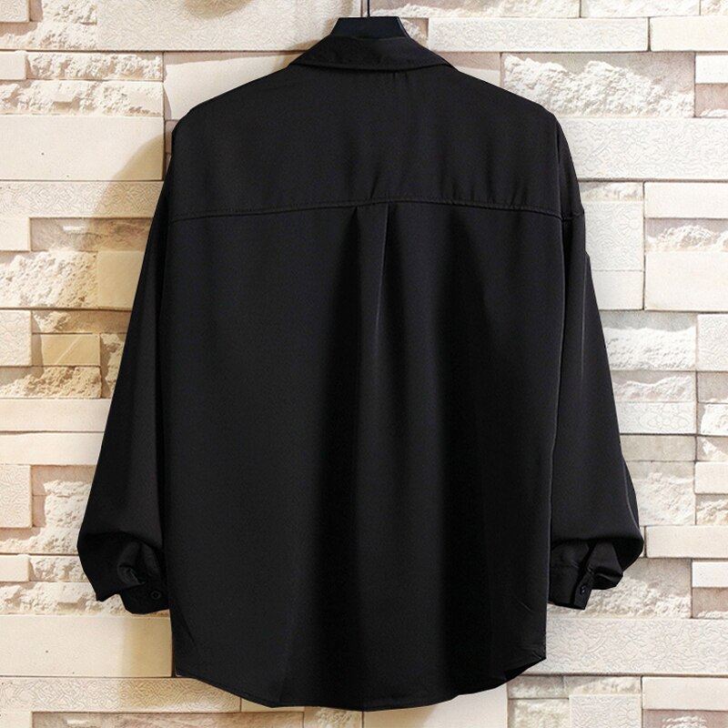 Herre pluss størrelse 5xl 6xl 7xl 8xl 9xl 10xl langermet skjorte med uformelt trykk myk komfortabel slank skjorte for menn