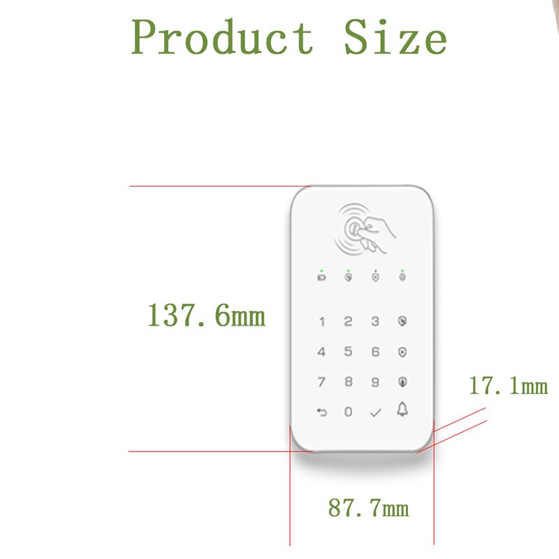 Bloqueo de teclado táctil inalámbrico, frecuencia de 433Mhz, codificación Ev1527 para desarmar brazos, sistema de seguridad, código de acceso, concentrador de alarma conectado RFID