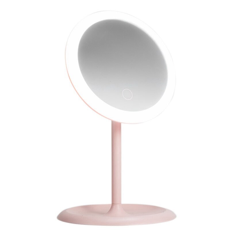 Draagbare Led Make-Up Spiegel Met Licht Dames Kaptafel Spiegel Met Opslag Desktop Vorm Cosmetische Spiegels: Default Title