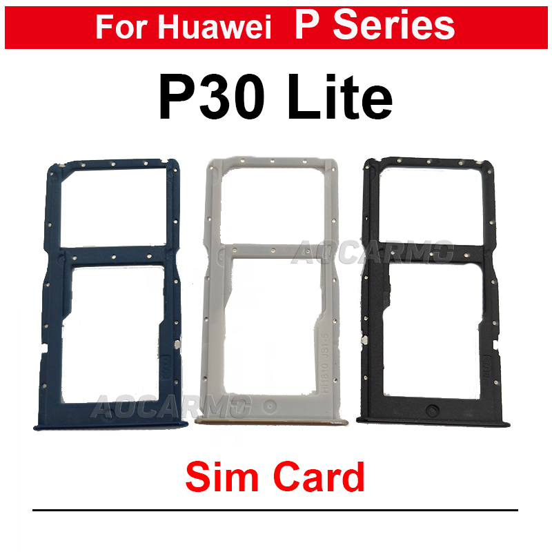 Plateau de carte SIM pour Huawei P30 Lite P30Lite, 1 pièce, support de fente, pièces de rechange, bleu noir