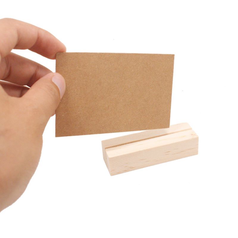 Wooden Place Card Holder Wood Block With Slot Picture Holder Stand Party Wedding Home Decoration Sign