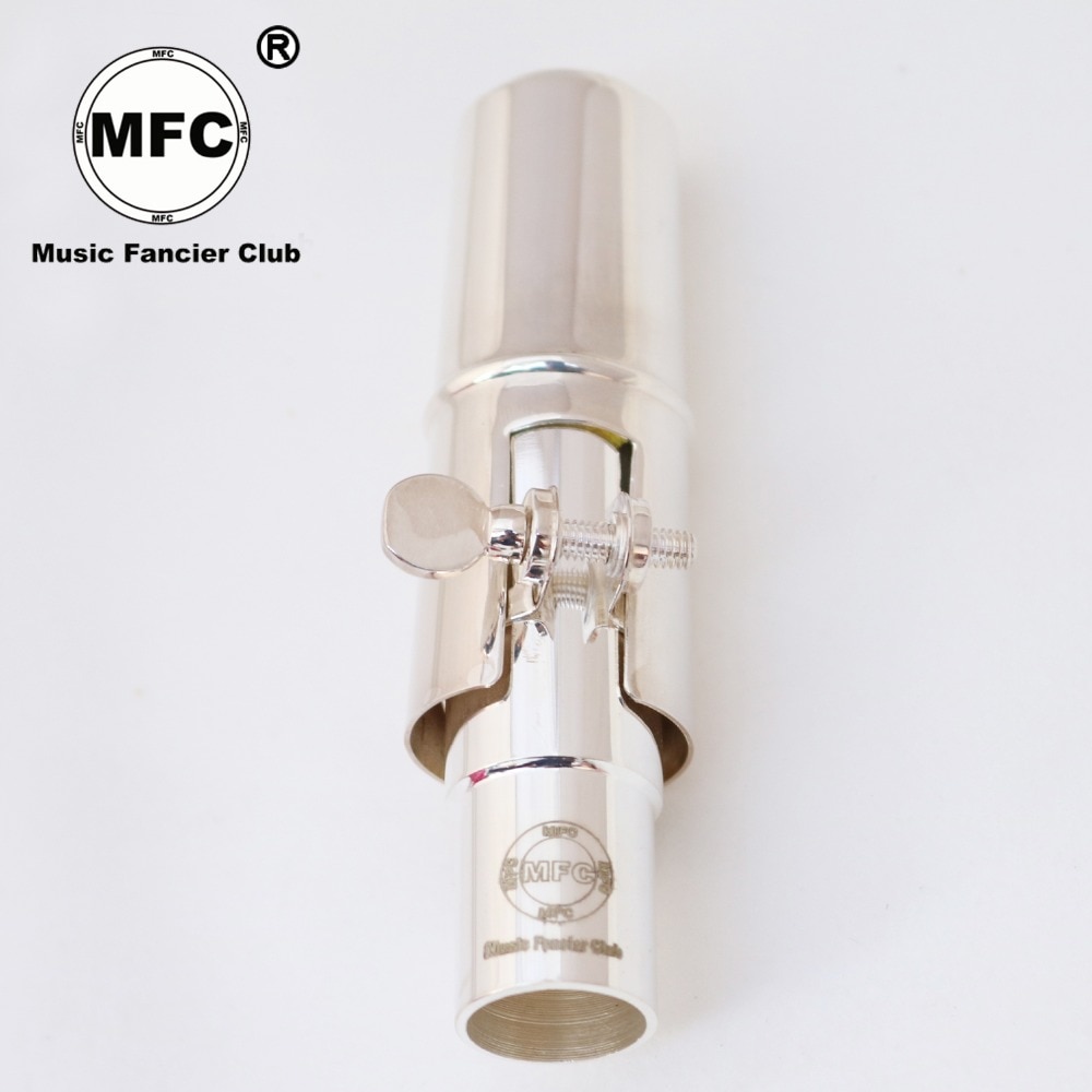 Boquilla de Metal para saxofón Alto Tenor Soprano fancier Club de música boquilla plateada boquillas saxofón 56789