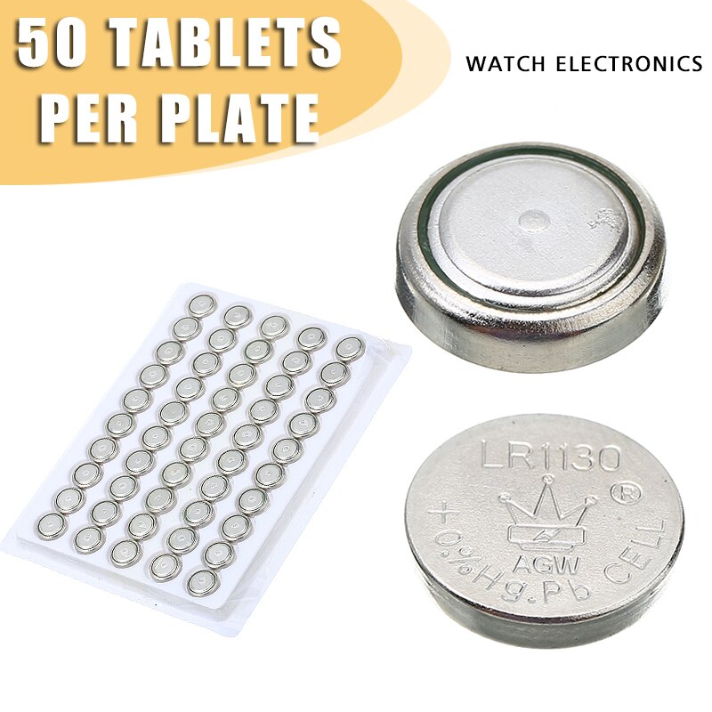 50Pcs Button Knoopcelbatterij Voor Horloge Elektronische Weegschaal AG10 LR54 LR1130 390 189 389A 389 1.5V Alkaline mangaan Batterij