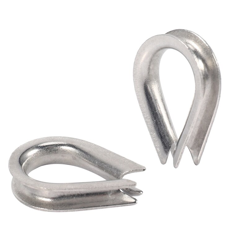 12 X Stainless Steel - 3Mm Wire Rope Loop Rope Thimbles