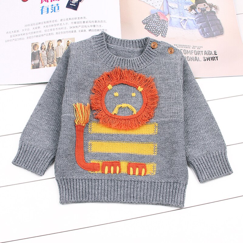 Baby Jungen Mädchen Pullover Stricken Lässige Newborn Lion Pullover Pullover Kleinkind Langen Ärmeln Kinder Jumper Netter Herbst Kleidung