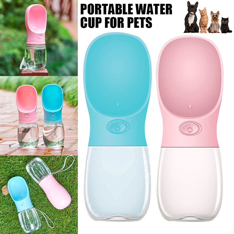 350ml Pets Going Out Water Cup Portable Outdoor Travel Dog Cat Kettle Drinking Water Bottle Lanyard Pet Products FP8
