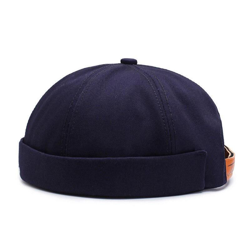 Skullcap bremless lue unisex skullcap sailor cap cuff vintage beanie lue solid bokstav broderi bomull kort beanie stropp cap