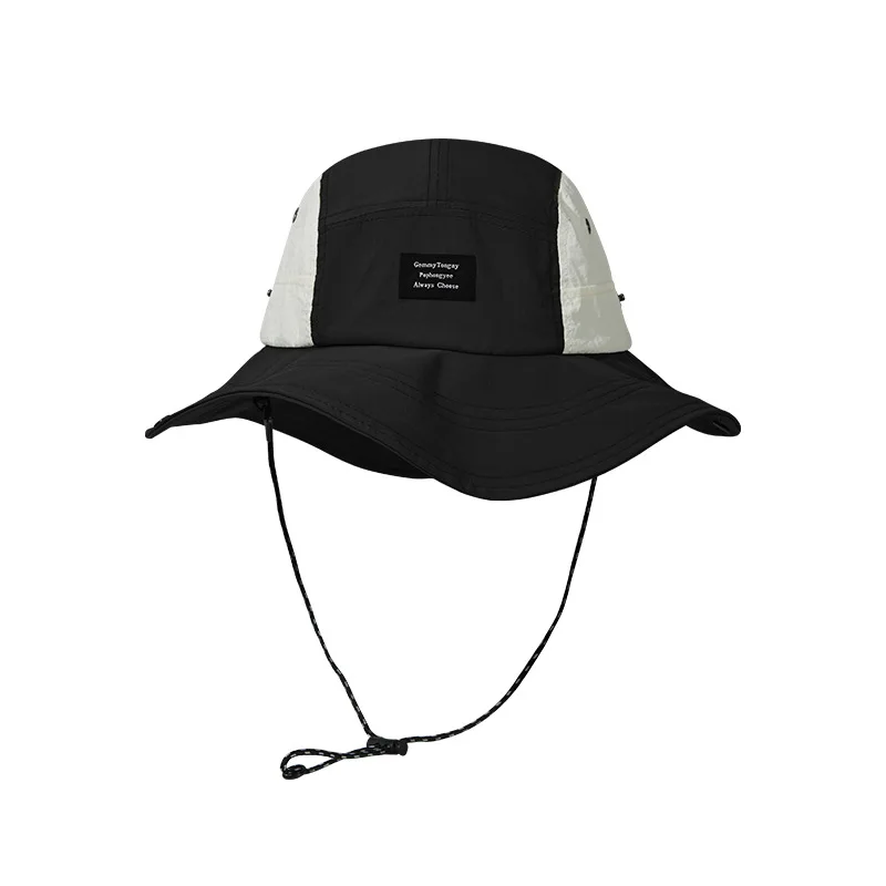 Sombreros de cubo con protección solar a juego para hombre y mujer, sombrero de verano para acampar, secado rápido, montañismo, senderismo, viaje, gorro de lavabo para el sol: Negro