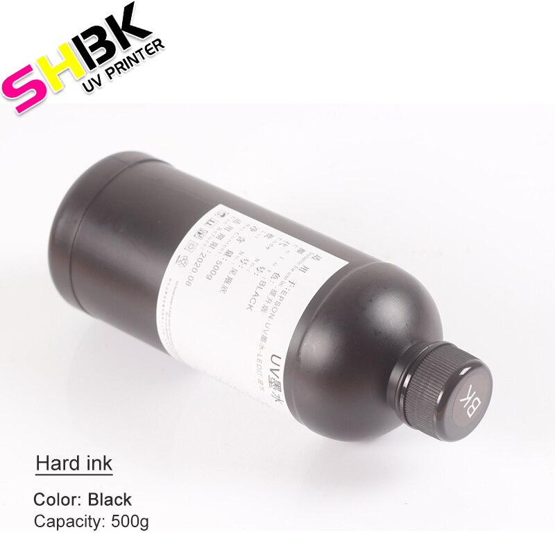 Shippping libero inchiostro UV a2 a3 a4 Cilindro uv stampante uv inchiostro stampante mandati e gonfiati uv duro inchiostro DX4 DX5 DX10 TX800 XP600 uv inchiostro 250ml 500ml: 500ml Black