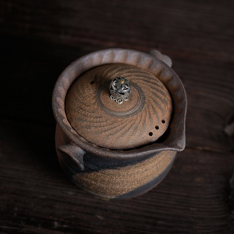 Kastrull i japansk stil handgjord vintage tekanna träterrin keramik kung fu pu'er enkel tekanna tebryggare gaiwan