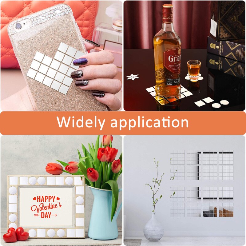 200PCS/lot Mixed Shape Mini Mirror Glass Mosaic Tiles For Handmade DIY Crafts Home Wall Artwork Decorations