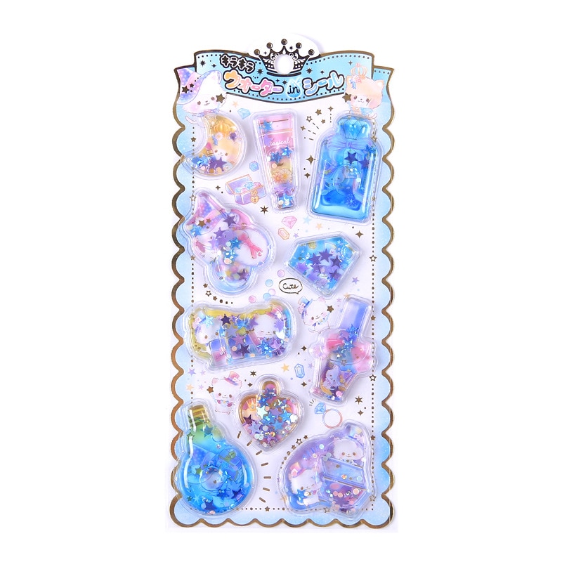 1 Stks/pak Bronzing Kinderen Schudden Dagboek Briefpapier Stickers Decoratieve Mobiele Stickers Scrapbooking Diy Craft Stickers