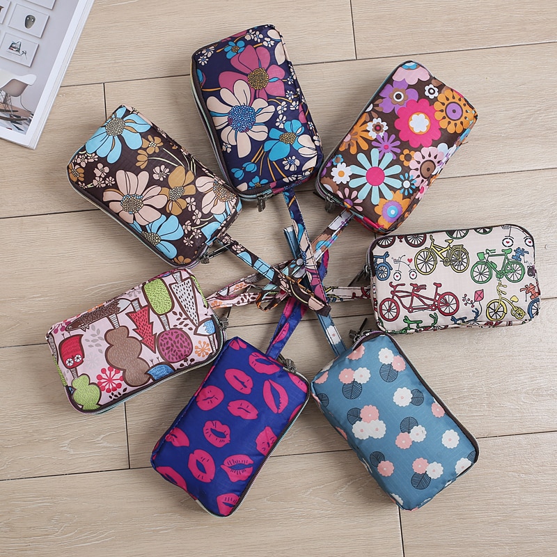 Women's handbag canvas three-layer long wallet large capacity key coin purse leisure mobile phone bag