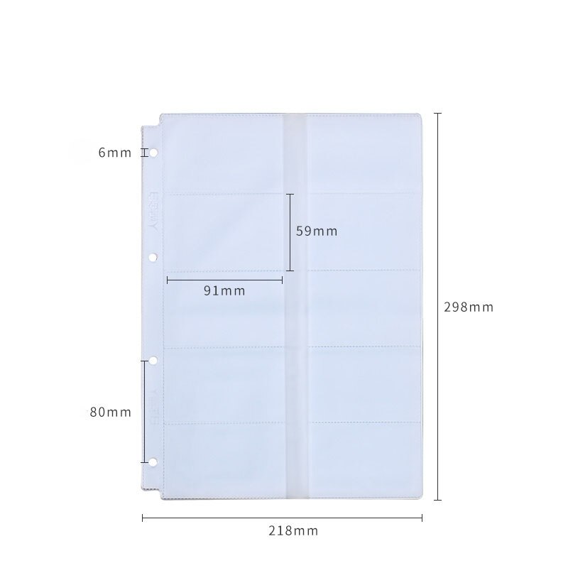 Helder transparant PVC PP inserts zakken 10 vellen voor kaart
