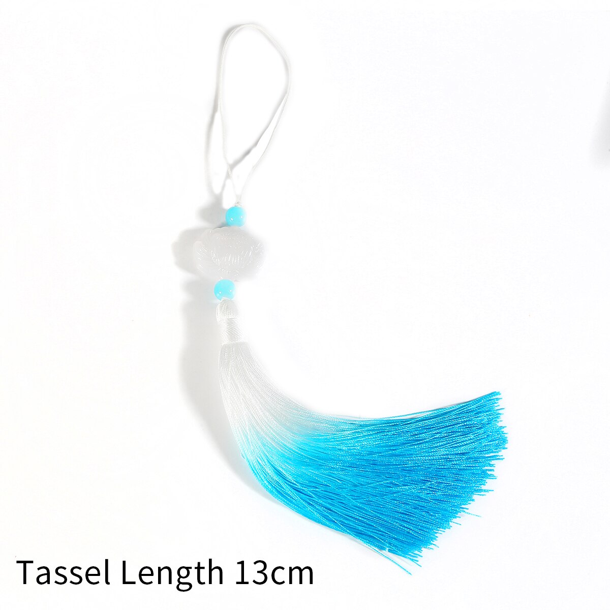 1pc 13cm lotus geleidelijke variatie kwastjes voor doe-het-zelf gordijn ophanging kledinghanger tas huisdecoratie naai-accessoire: Turkoois