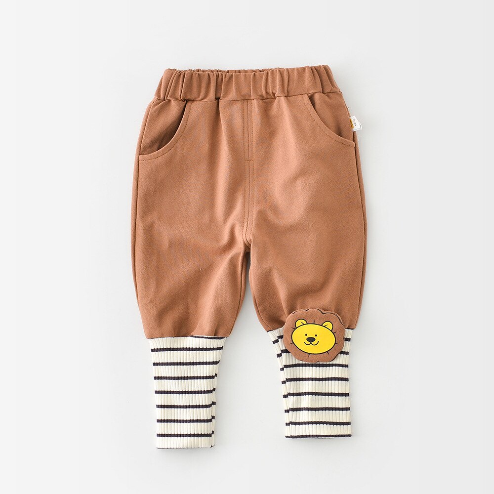 Neugeborenen Hosen Frühling Baby Jungen lässig Jogginghose Kleinkind Mädchen Niedliche Karikatur-Ebene Drei-dimensionale Patch Harem Hosen: Kaffee / 9M 73cm