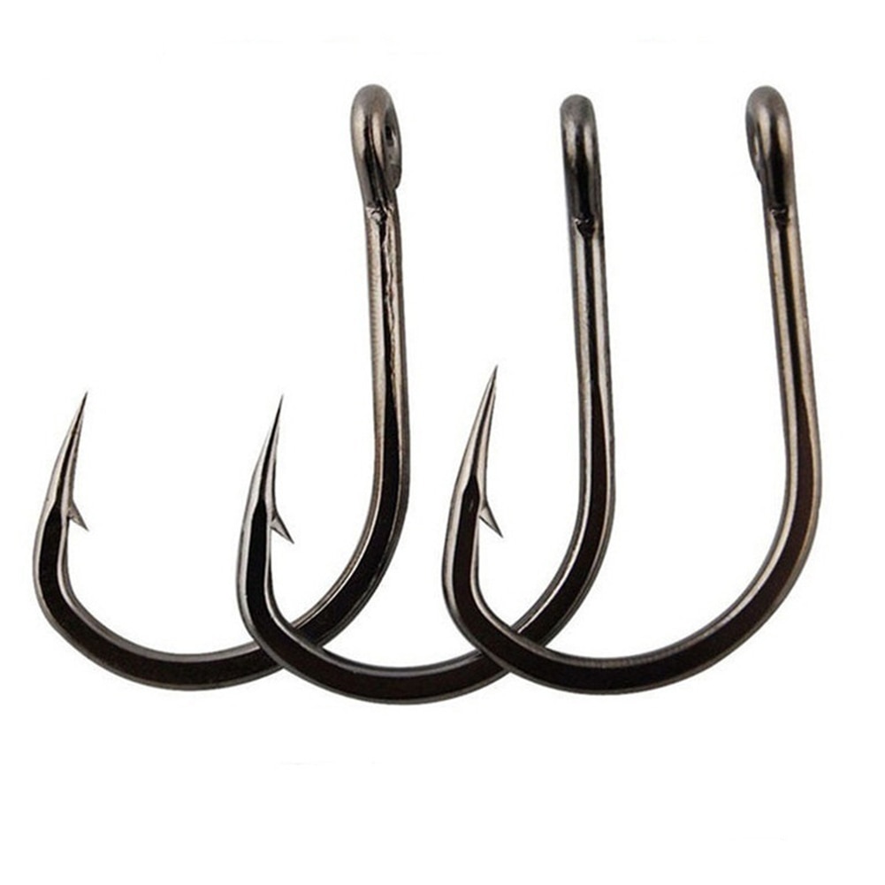 100Pcs Lake Fishing Hooks Set Carbon Steel Single Circle Fishing Hook Fly Fishing Jip Barbed Carp Hooks Sea Tackle Accessories