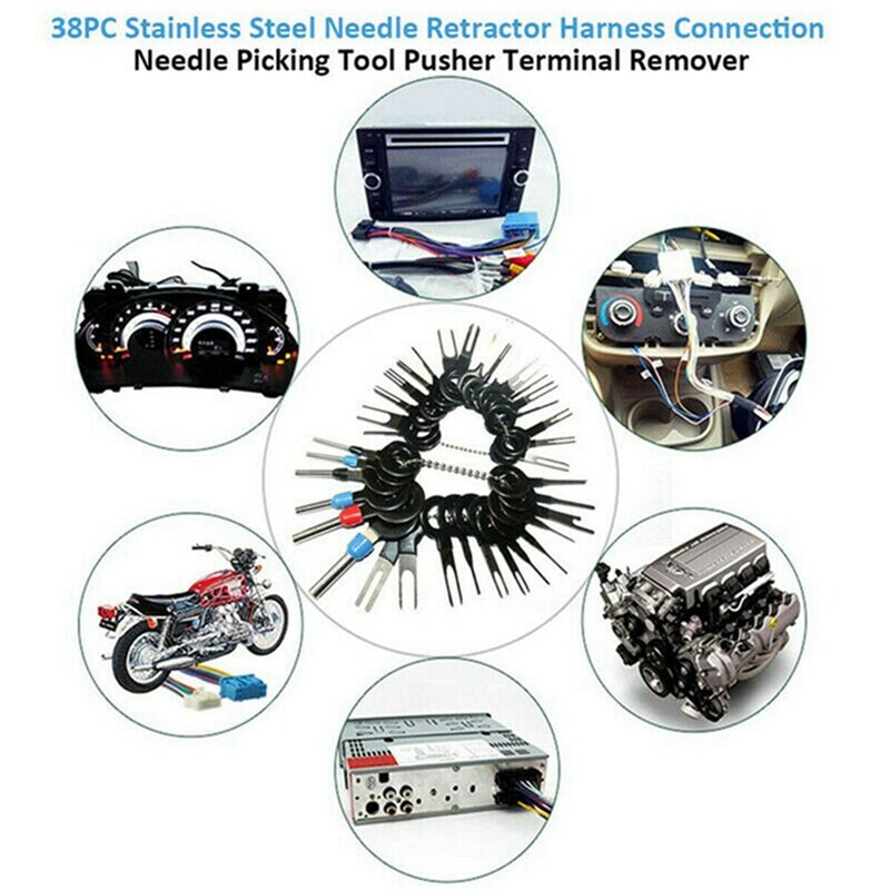 41Pcs Car Terminal Removal Tool Wire Plug Connector Extractor Puller Release Pin Extractor Kit For Car Plug Repair Tool