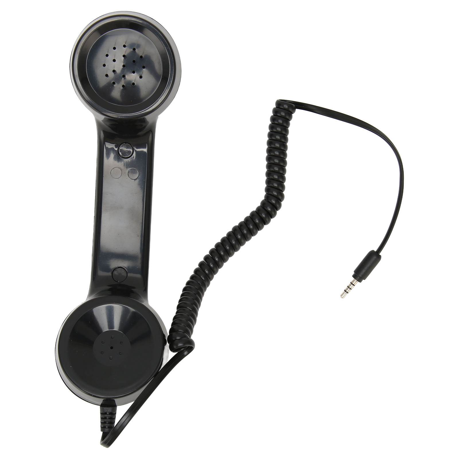 Ricevitore telefonico portatile multifunzione con un clic a prova di radiazioni, ricevitore telefonico retrò per telefoni cellulari e computer: Black
