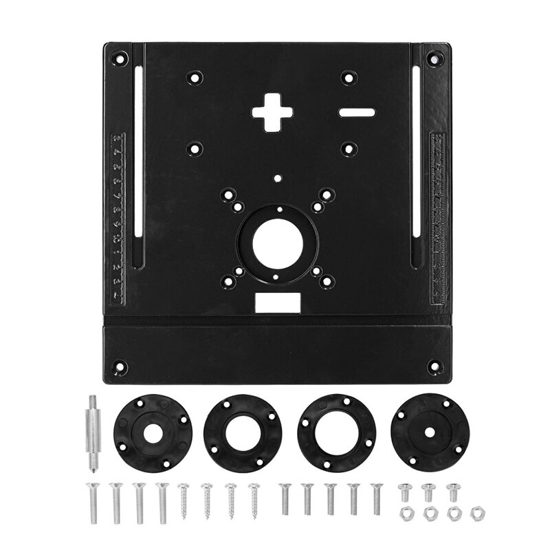 Aluminum Router Table Insert Plate Woodworking Jigsaw Flip Board Trimming Machine Slotting For Electric Jig Saw