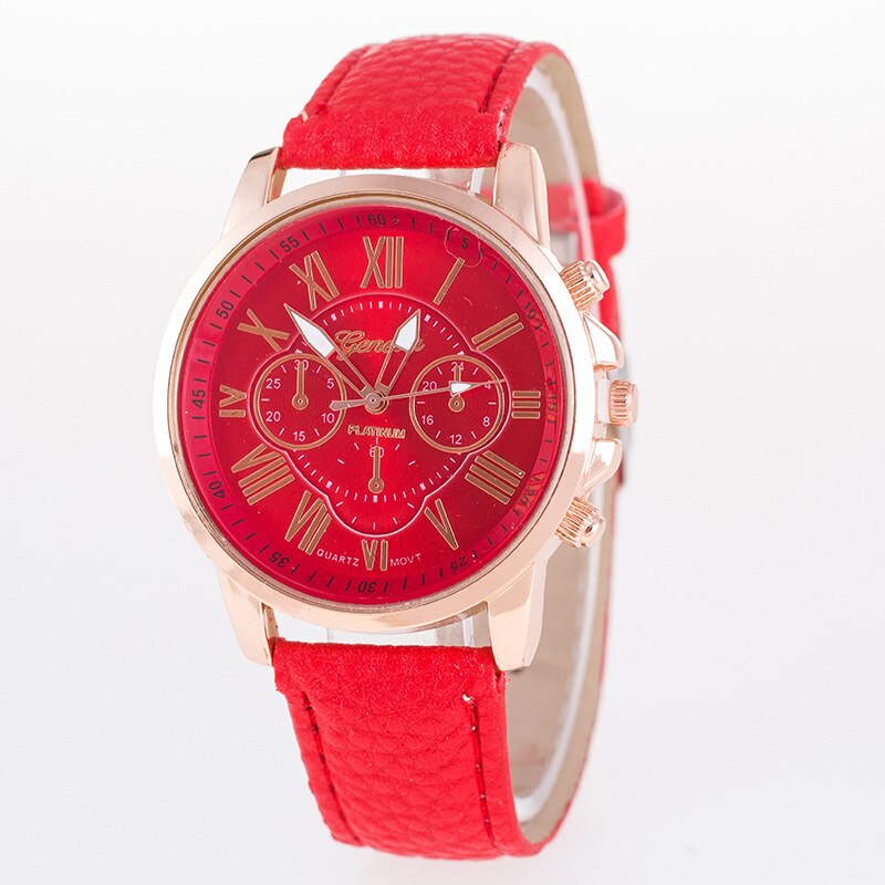 Casual Leather Bracelet Wrist Watch Women White La... Grandado — free download