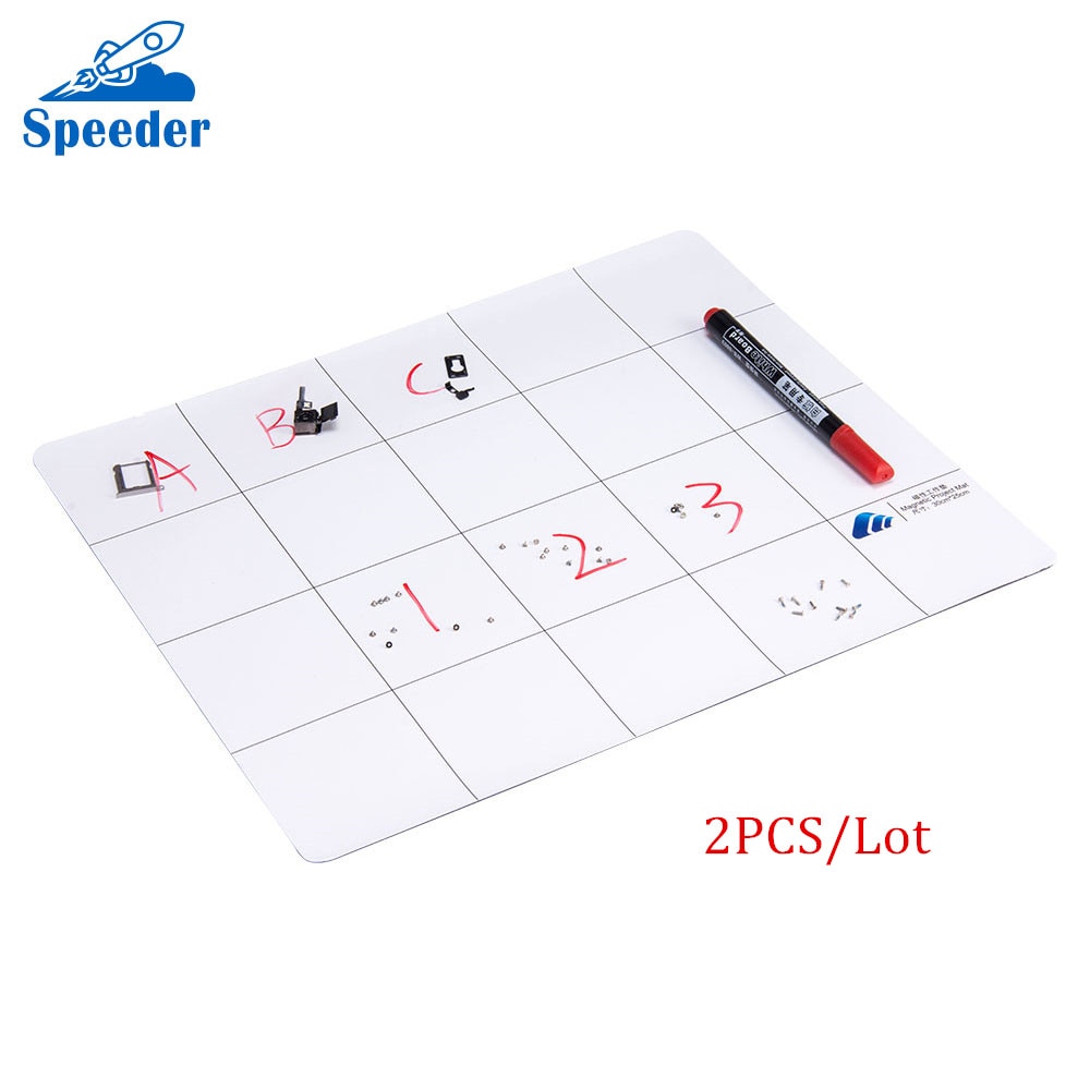 2pcs Magnetic pad Project Mat Screw Work Pad Universal Guide Magnetic Screw Keeper Chart Mat with Marker Pen