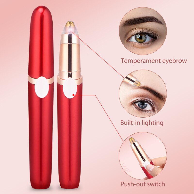 Oplaadbare elektrische gezichts- en wenkbrauwschaar, mini draagbare tondeuse voor vrouwen, lichaamsscheerapparaat, ontharingsmes, pijnloos scheermes, epilator