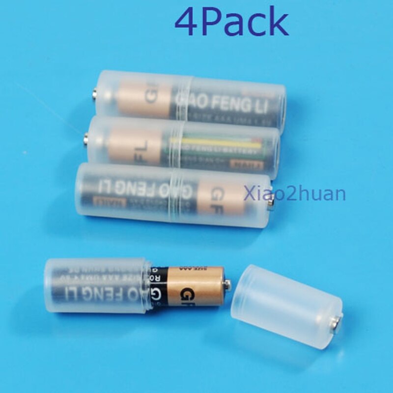 Adaptateur de convertisseur de batterie, 4 pièces, taille AAA R03 à AA LR6, Durable,