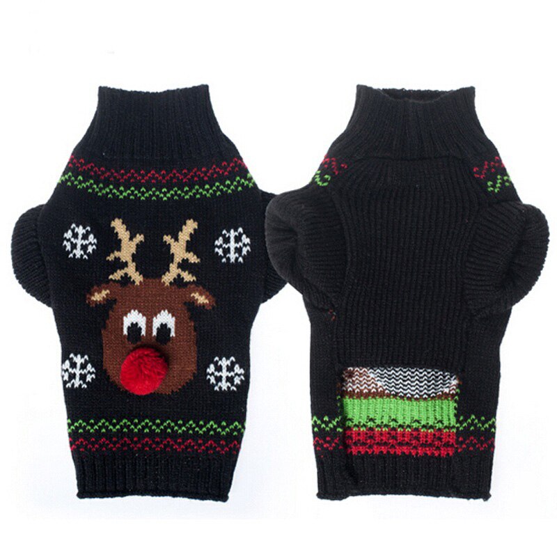 Hondenkleding winter rode neus herten kersttrui chihuahua puppy kat voor kleine honden warme kerst elandtrui