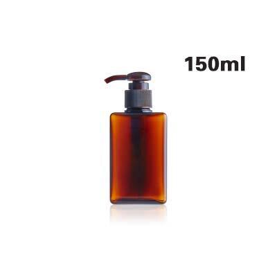 Trykk stil bærbar såpedispenser kjæledyr materiale bad flytende såpe flaske reise kosmetisk lotion beholdere flaske: Brun 150ml