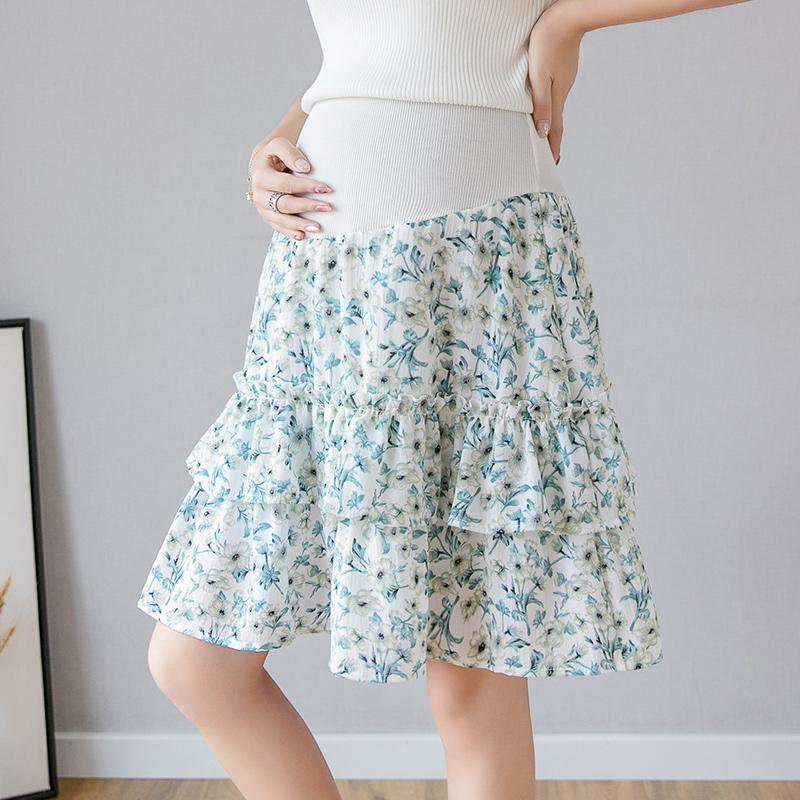 Kleine Blume Chiffon Mutterschaft Rock Schwarz Wei... – Vicedeal