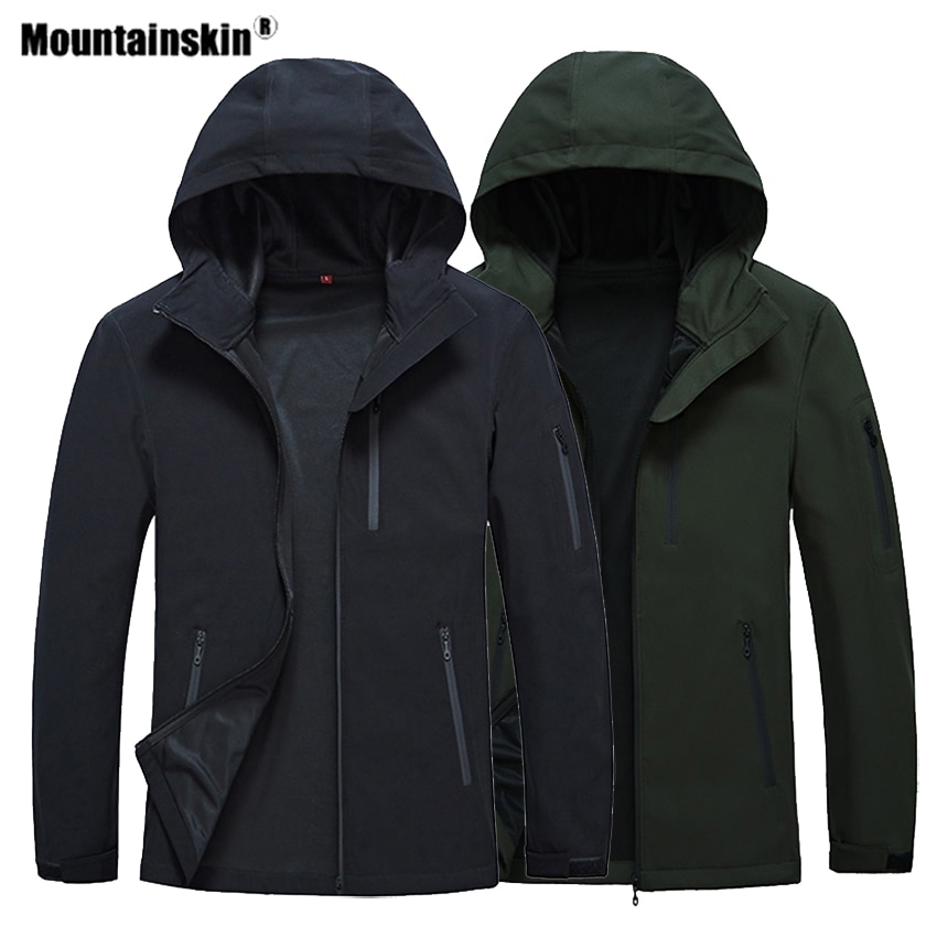 Mountainskin Spring Men's Hiking Softshell Jackets Outdoor Sports Camping Trekking Climbing Windproof Male Hooded Coats VA423