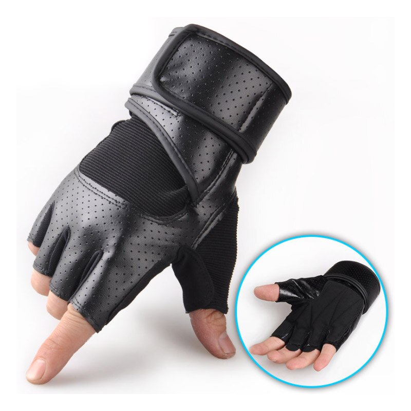 Fietsen Handschoenen Half Vinger Mens vrouwen Zomer Outdoor Sport Gewichtheffen Road Mountainbike MTB Fiets Handschoenen Guantes: Black