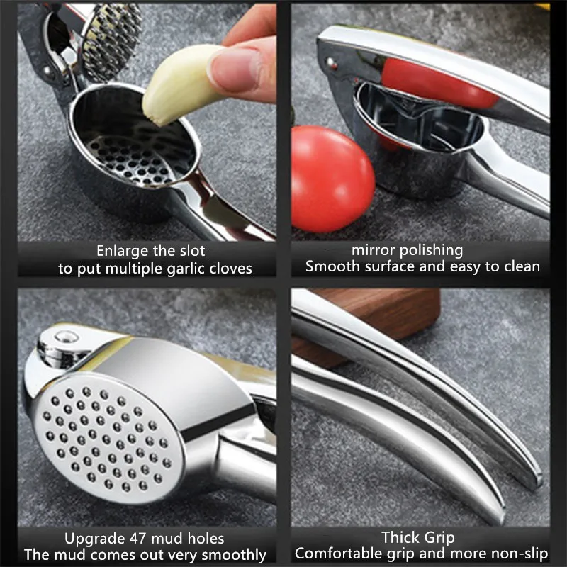 Zinklegering Knoflookpers Handmatig Gepureerde Knoflook Machine Knoflook Crusher Handheld Koken Gember Crusher Keuken Gereedschap
