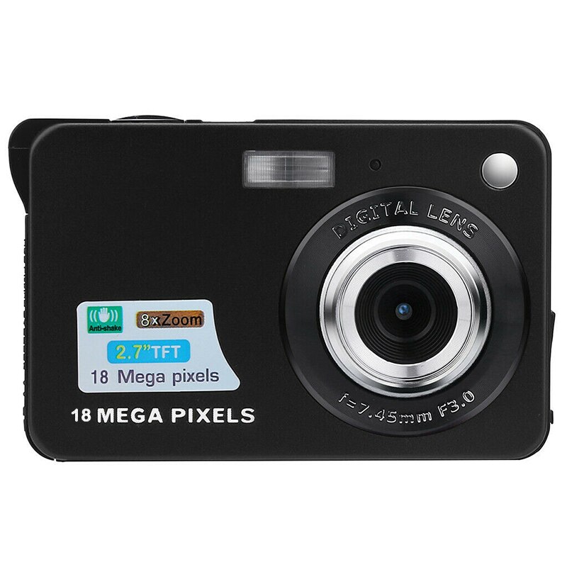 2.7Inch Tft Lcd Hd Scherm Digitale Camera Anti-Shake Gezichtsdetectie Camcorder Jhp-Best: Black