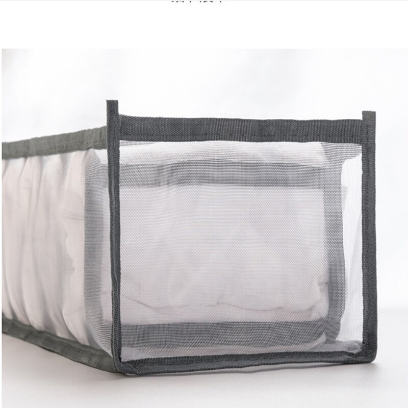 Clean and hygienic jeans compartment storage box closet clothes drawer mesh partition pants partition rack household storage