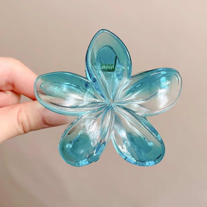 Aishg 8cm gradient ei bloem acryl haarclip voor dames vintage haarklemmen krabklem haarspeldjes meisjes hoofddeksel accessoires: Goud