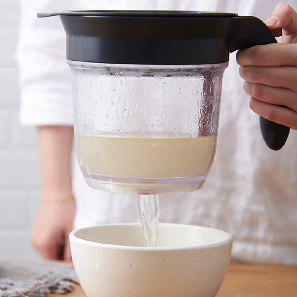 Praktische Fett Separator Boden Freisetzung Soße Öl Suppe Fett Separator Mit Sieb Filter Schüssel Küche Werkzeuge Kochen Werkzeuge