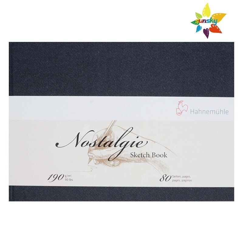 Hahnemuhle – carnet de croquis de Nostalgie, papier blanc naturel, 190g/m2, bianco naturel, 80 pages, éveille, se sent à la fois solide et flexible
