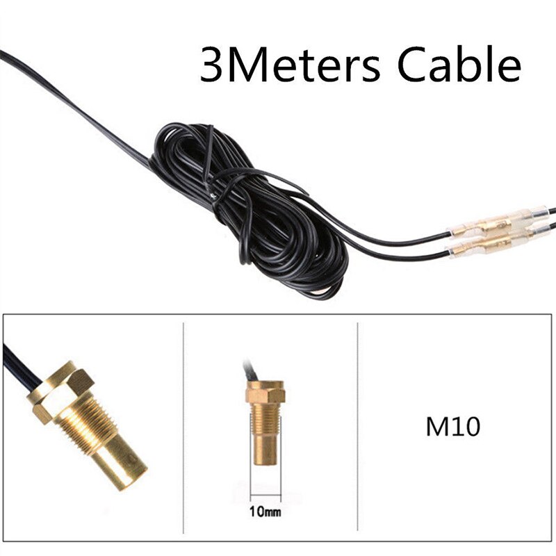 Kabel Water Temperatuur Voltmeter 2 In 1 Universele 12 V-24 V 3-Digit Lcd Auto Voltmeter Gauge