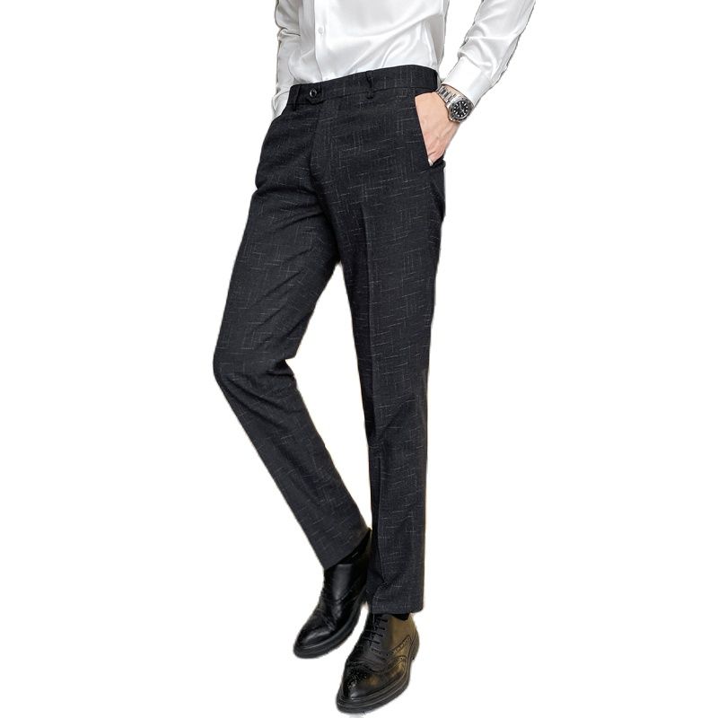 Pantalon de costume rayé pour hommes, bleu, noir, pour mariage, Business, grande taille, printemps et automne, 29-38