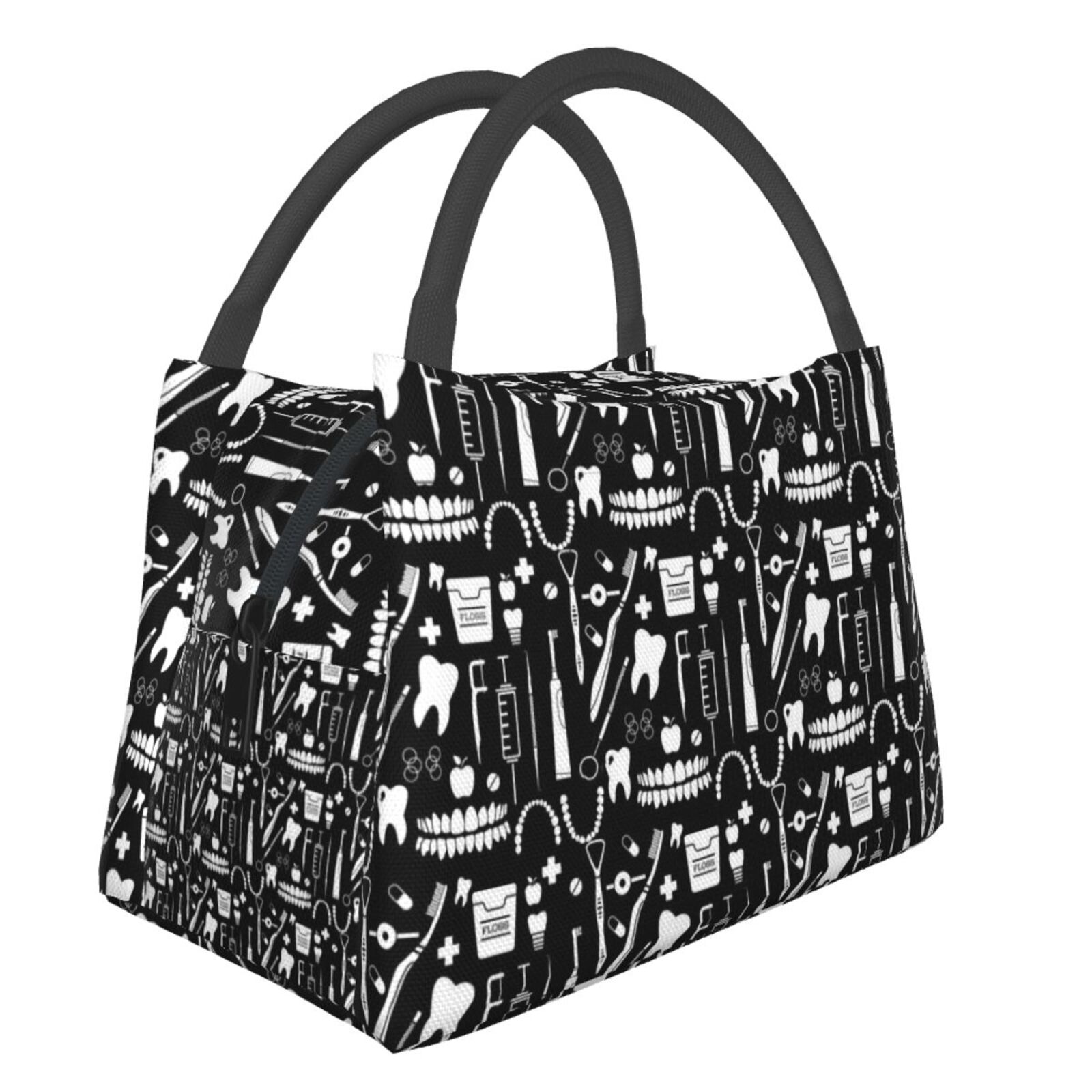 Leuke Roze Verse Koeltassen Verpleegkundige Print Waterdichte Oxford Doek Draagbare Rits Thermische Lunch Tassen Voor Vrouwen Lunch Voedsel Zakken: 443836258