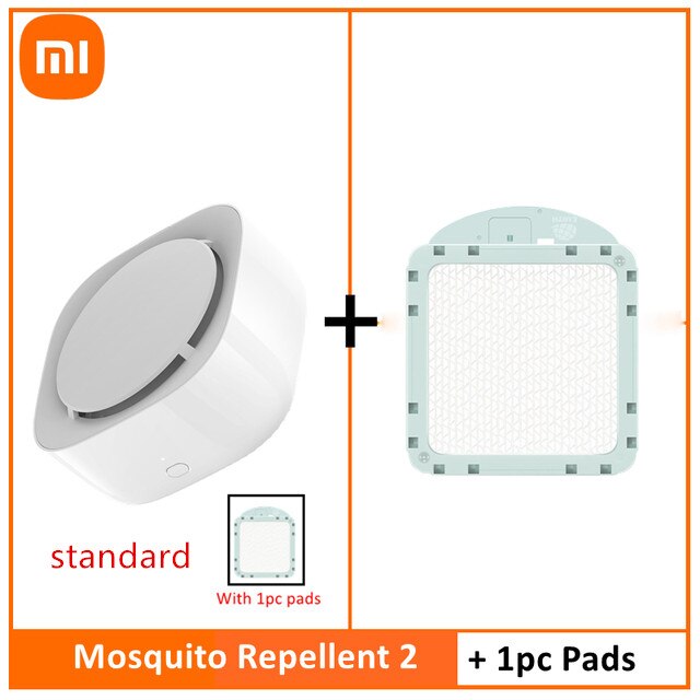 Xiaomi-repelente de mosquitos inteligente 2, repelente de mosquitos no tóxico, recargable por USB, funciona con la aplicación Mijia,: add 1pcs pad