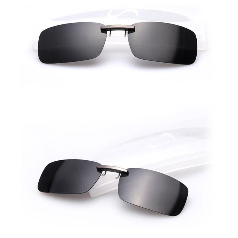 Men's Women's Polarized Day Night Vision Clip On Lens Glasses Sunglasses K3NF: Black