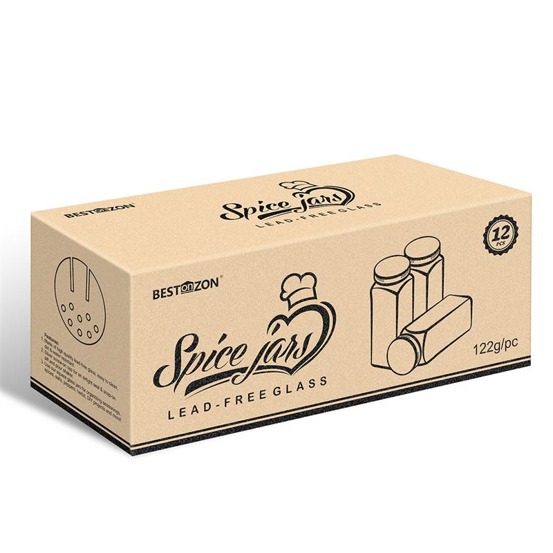 12 Uds. Tarros para especias, recipientes cuadrados de vidrio, botella para condimentos, botellas de cocina y exteriores para acampar, envases para condimentos con tapa