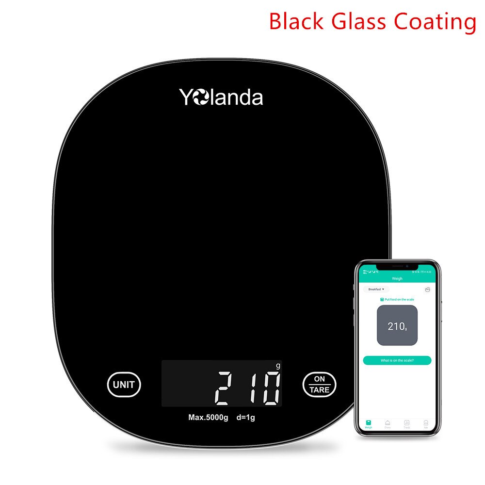 Yolanda 5kg smart køkkenvægt bluetooth app elektronisk digital mad vægtbalance måleværktøj ernæringsanalyse