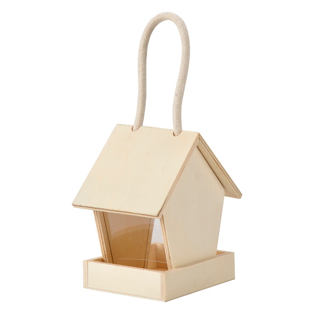 Holz Vogel Zubringer Haus Vogelhaus Hängen für Garten Hof Ich bin Freien Haustier Dekoration Sechseck Geformte Mit Dach draussen Haustier Dekor: B