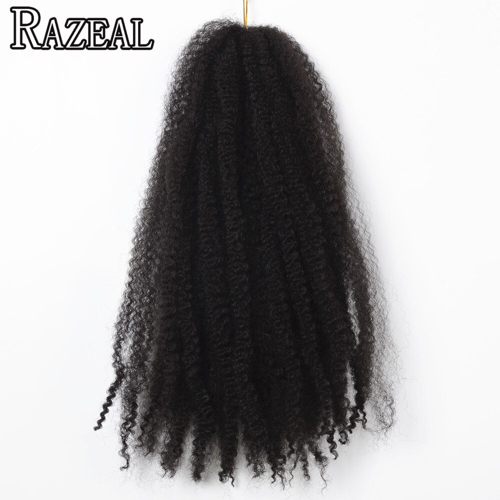 Razeal 5 pakker 18 " afro kinky marley fletninger hår hæklede fletninger syntetisk fletning hår extensions høj temperatur fiber: #4