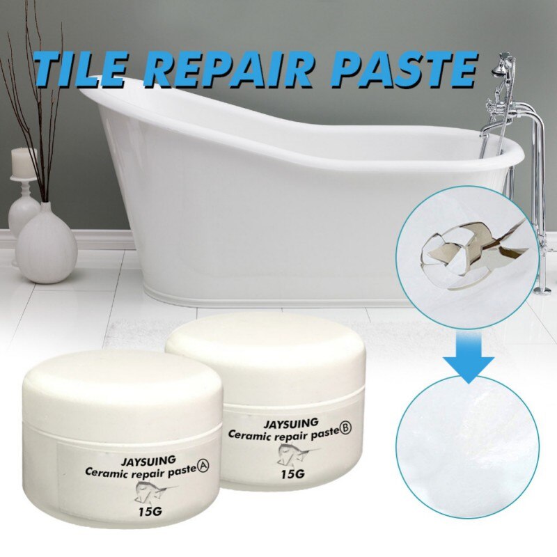 Porslinsplattor reparationsmedel keramisk pasta golvplatta starkt självhäftande marmor super fix reparationspasta för badrumsbadkar #