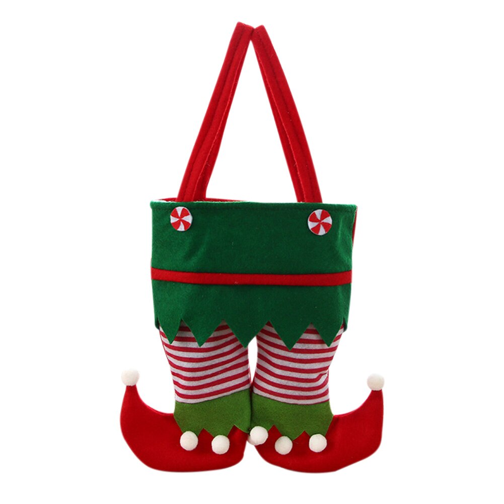 Weihnachten Süßigkeiten Tasche Santa Claus Taschen Samt Streifen Druck Handtasche Weihnachten Baum Hängen Anhänger Weihnachten Atmosphäbetreffend Dekor: B
